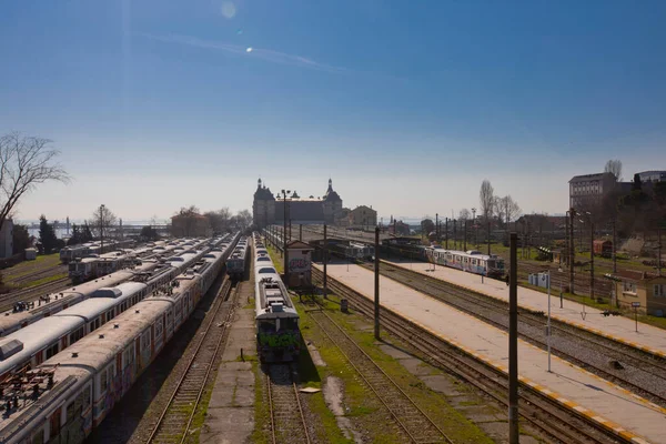 Σιδηροδρομικός Σταθμός Haydarpasa Φωτογράφιση Από Διαφορετικές Γωνίες Και Διαφορετικές Τεχνικές — Φωτογραφία Αρχείου