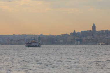 Galata Tower and Maiden's Tower, different and most beautiful close-up image.