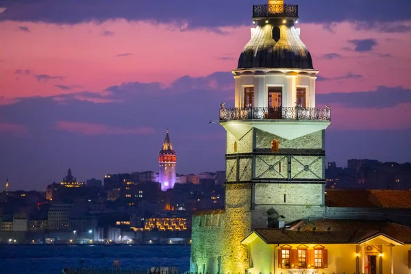 Galata Tower Maiden Tower Different Most Beautiful Close Image — 스톡 사진