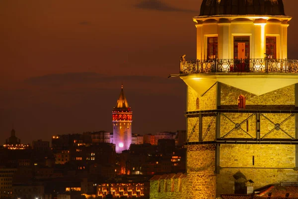 Torre Galata Torre Donzela Imagem Close Diferente Mais Bonita — Fotografia de Stock