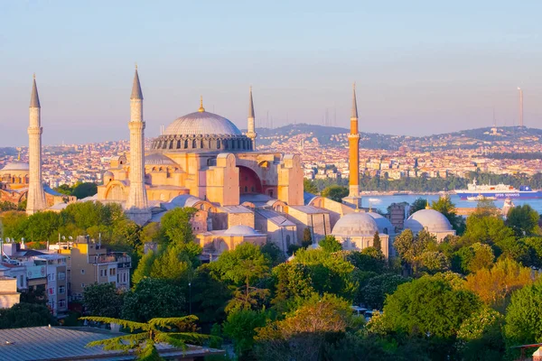 Prachtig Uitzicht Hagia Sophia Istanbul Turkije Van Bovenaf Gezien Bij — Stockfoto