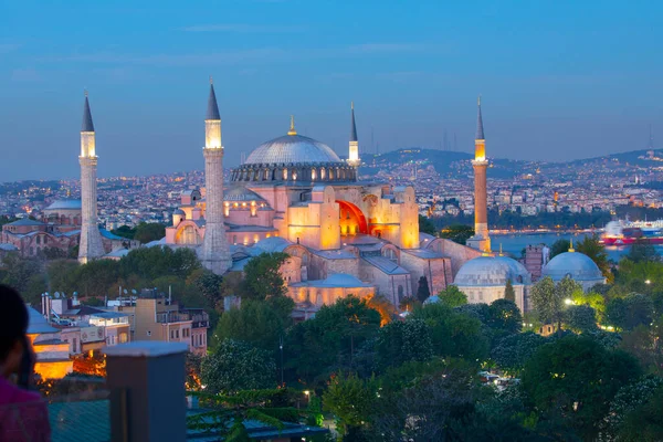 Όμορφη Θέα Στην Αγία Σοφία Στην Κωνσταντινούπολη Τουρκία Από Ψηλά — Φωτογραφία Αρχείου