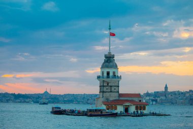 Sunset and evening parliament hours Maiden's Tower has the title of the most photographed architecture in the world.