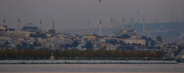 Camlica Mosque Hagia Sophia Sultanahmet Perfect Panorama Istanbul Same Frame — Foto de Stock