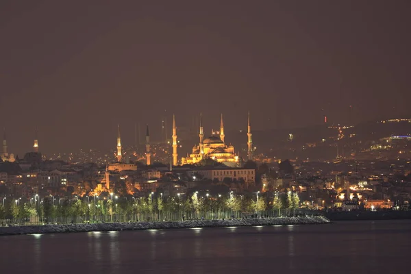 Mešita Camlica Hagia Sophia Sultanahmet Perfektní Panorama Istanbulu Stejném Rámci — Stock fotografie