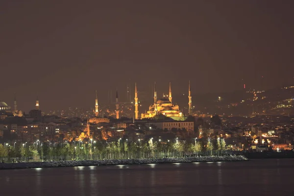 Mešita Camlica Hagia Sophia Sultanahmet Perfektní Panorama Istanbulu Stejném Rámci — Stock fotografie
