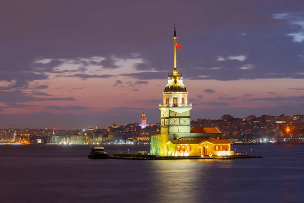 Sunset Evening Parliament Hours Maiden Tower Has Title Most Photographed — 스톡 사진