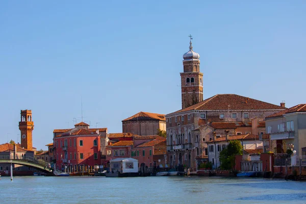 Burano Adasının Renkli Evleri Talya Nın Venedik Bölgesi Nde Venedik — Stok fotoğraf