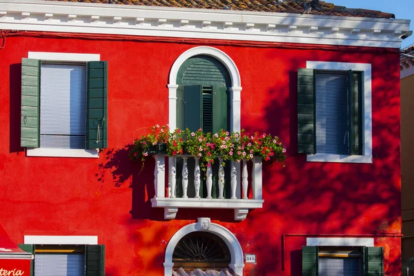 Kleurrijke Huizen Van Burano Eiland Veelkleurige Gebouwen Fondamenta Dijk Van — Stockfoto