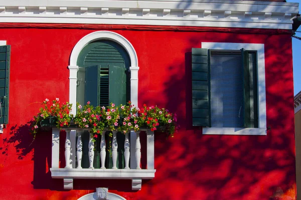 Kleurrijke Huizen Van Burano Eiland Veelkleurige Gebouwen Fondamenta Dijk Van — Stockfoto