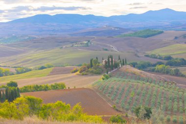 Pienza Toscana İtalya, yol hangi resimleri ünlü film haline gladyatör yapılmıştır