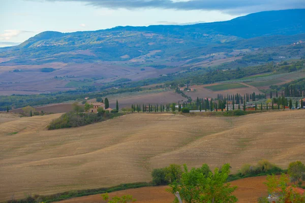 Pienza Toscana Italië Weg Naar Foto Die Werden Gemaakt Beroemde — Stockfoto