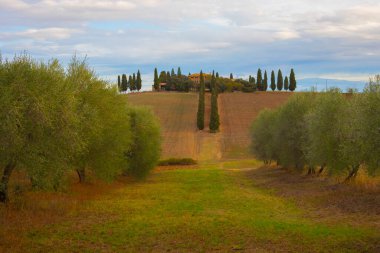 Pienza Toscana İtalya, yol hangi resimleri ünlü film haline gladyatör yapılmıştır