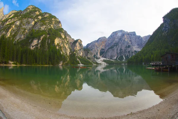Pragser Wildsee Lago Braies Alpes Italianos Dolomitas Patrimonio Humanidad Por — Foto de Stock