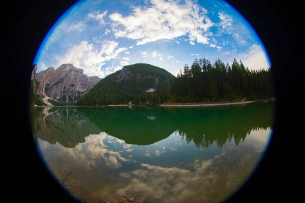 Pragser Wildsee Lago Braies Italian Alps Dolomites Unesco World Heritage — ストック写真