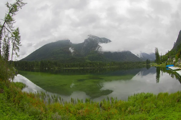 Hintersee Baviera Maravilhoso Pôr Sol Outono Lago Hintersee Incrível Vista — Fotografia de Stock