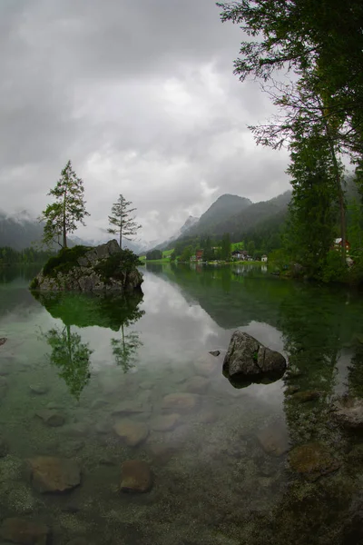 Hintersee Baviera Maravilloso Atardecer Otoño Del Lago Hintersee Increíble Vista —  Fotos de Stock