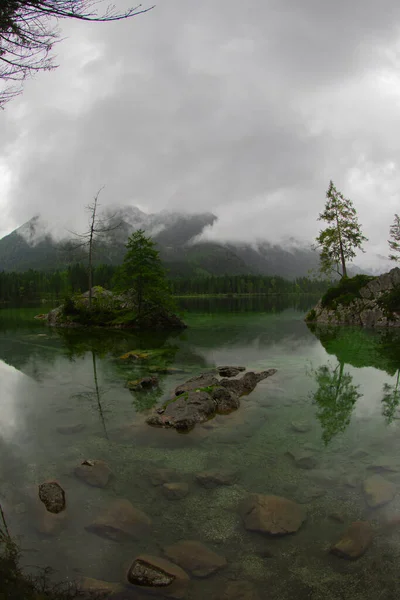 Hintersee Βαυαρία Υπέροχο Φθινόπωρο Ηλιοβασίλεμα Της Λίμνης Hintersee Καταπληκτική Θέα — Φωτογραφία Αρχείου