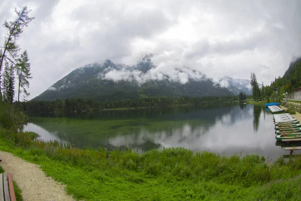 Hintersee Bavaria Wonderful Autumn Sunset Hintersee Lake Amazing Sunlgiht View — ストック写真