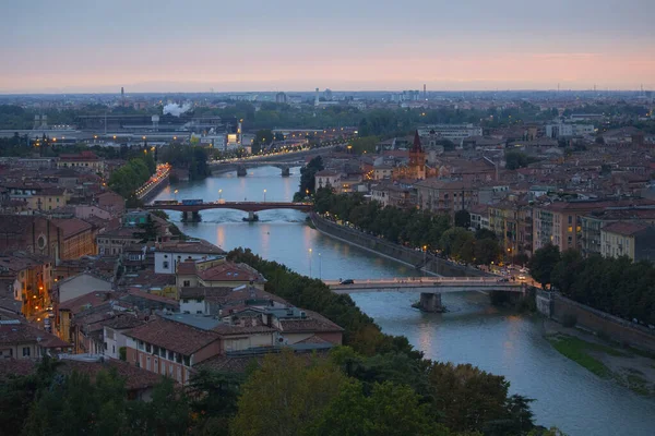 Ponte Pietra Stone Bridge 1St Century Oldest Roman Monument Verona — Stock Photo, Image