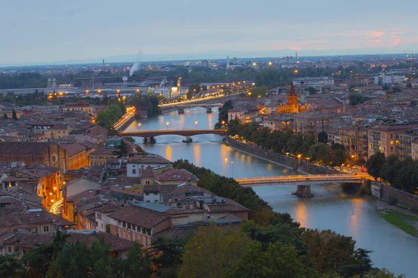 Ponte Pietra Stone Bridge 1St Century Oldest Roman Monument Verona — Stock Photo, Image