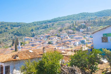 Sirince Village caddesi. Görüş. Sirince Köyü Türkiye 'de daha popüler bir turizm beldesi.