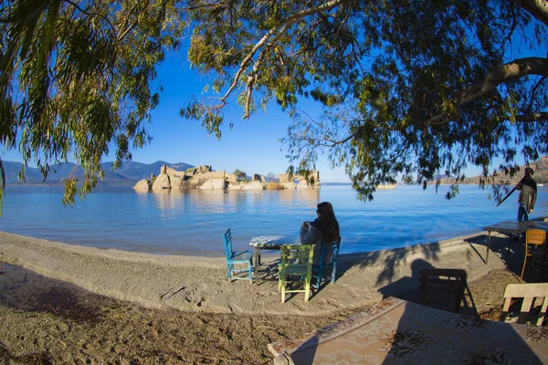 Bafa Lake Peaceful Place Ringed Traditional Villages Kapkr Full Fisherman — Stockfoto