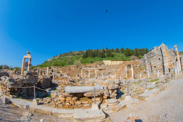 Ephesus Ancient Greek City Western Coast Anatolia Ionian Coast Three — Stock fotografie