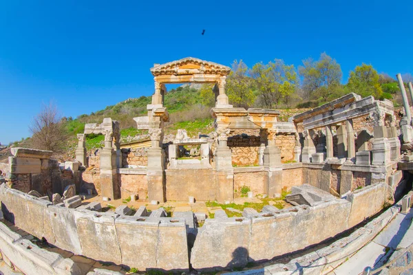 Ephesus Ancient Greek City Western Coast Anatolia Ionian Coast Three — Stock Fotó