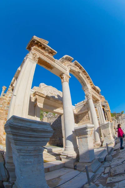 Ephesus Ancient Greek City Western Coast Anatolia Ionian Coast Three — Foto de Stock