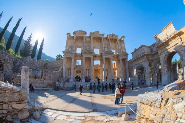 Uma Das Cidades Antigas Mais Bem Preservadas Éfeso Grego Foi — Fotografia de Stock