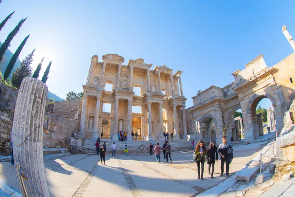 Jedno Nejlépe Zachovalých Starověkých Měst Efesus Řečtina Byl Založen Století — Stock fotografie