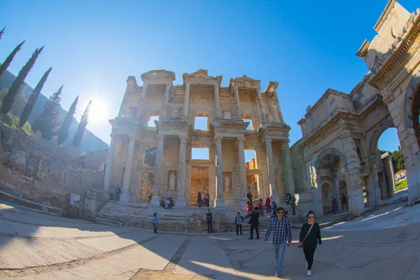 Iyi Korunmuş Antik Şehirlerden Biri Efes Yunanca Yüzyılda Kurulmuştur Paul — Stok fotoğraf