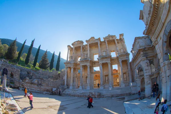 Один Самых Хорошо Сохранившихся Древних Городов Эфес Греческий Основан Веке — стоковое фото