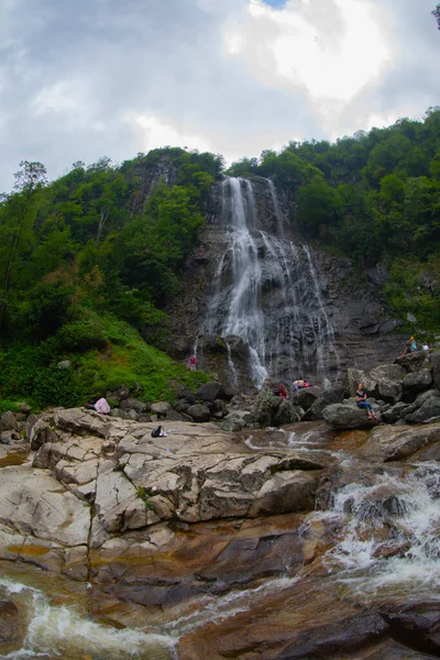 Cachoeira Mencuna Uma Das Mais Magníficas Cachoeiras Mar Negro Oriental — Fotografia de Stock