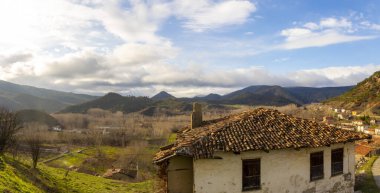 Panorama of Tarakl town view with old Ottoman houses. Located in Sakarya province and is one of Cittaslow Movement in Turkey.