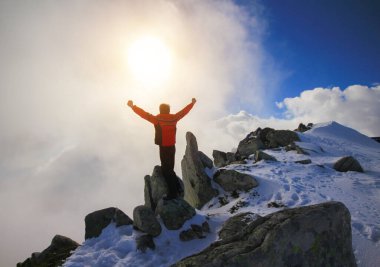 Uludag mountain climbing and panoramic views. People are skiing in Uluda. Uludag is Turkey's ski resort.
