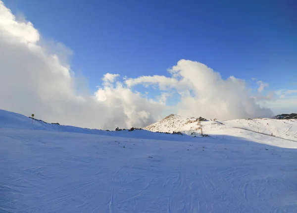 Uludag Mountain Climbing Panoramic Views People Skiing Uluda Uludag Turkey — Zdjęcie stockowe