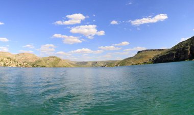 Halfeti Village with a sunken mosque in anlurfa, Halfeti most beautiful panoramic photos.