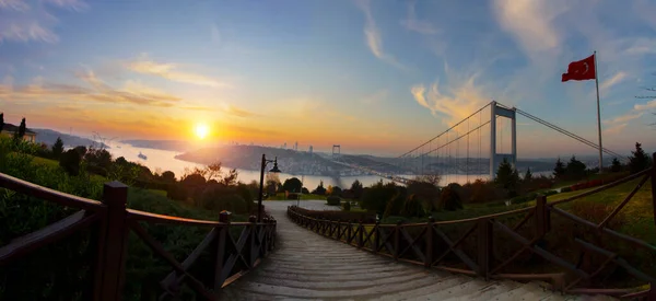 Panoramic View Otagtepe Bosphorus Sunset — Photo