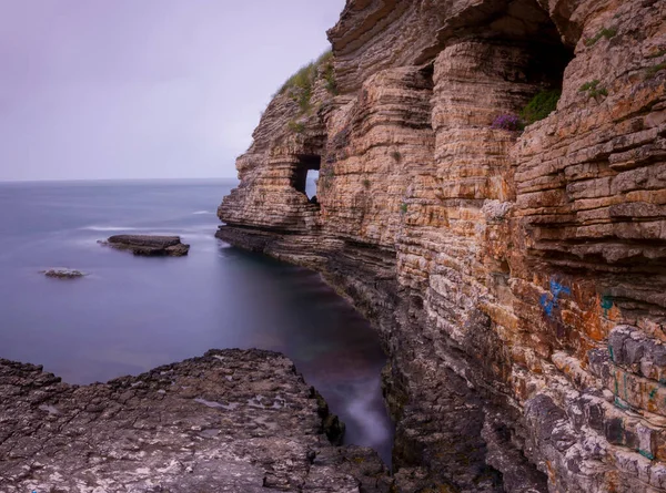  Spring season. The cliffs of the resort town of Kerpe on the Black Sea coast. Kandira -Kocaeli -Turkey
