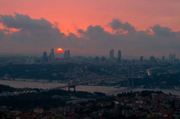 July Martyrs Bridge Bosphorus Bridge Fantastically Photographed — Fotografia de Stock