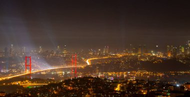 Celebration with fireworks. Istanbul Turkey