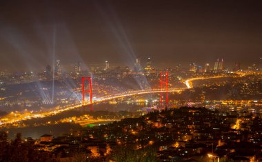 Celebration with fireworks. Istanbul Turkey
