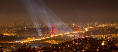 Celebration with fireworks. Istanbul Turkey