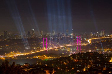Celebration with fireworks. Istanbul Turkey