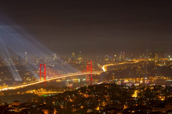 Celebration with fireworks. Istanbul Turkey