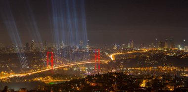 Celebration with fireworks. Istanbul Turkey