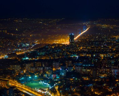 Aerial view of Istanbul's big skyscrapers, Istanbul is a big metropolitan city.