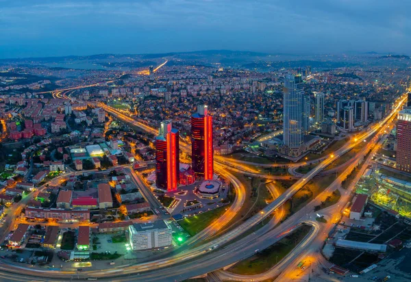Aerial View Istanbul Big Skyscrapers Istanbul Big Metropolitan City — Fotografia de Stock